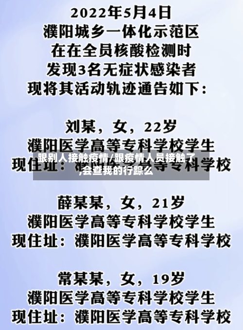 跟别人接触疫情/跟疫情人员接触了,会查我的行踪么