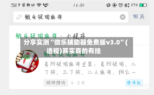 分享实测“微乐辅助器免费版v3.0”(透视)其实真的有挂-第2张图片