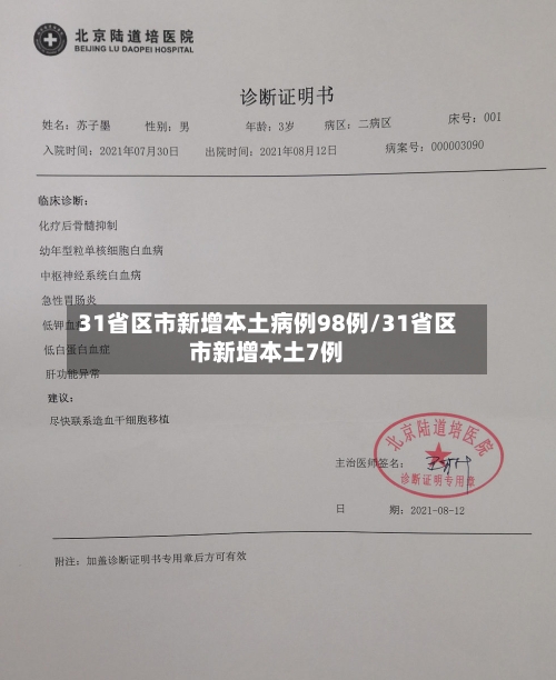 31省区市新增本土病例98例/31省区市新增本土7例-第2张图片