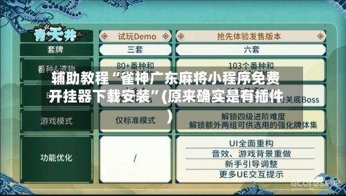 辅助教程“雀神广东麻将小程序免费开挂器下载安装	”(原来确实是有插件)-第2张图片