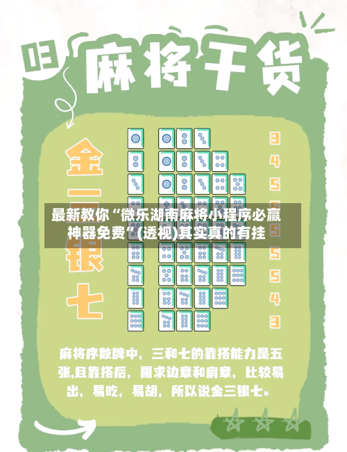 最新教你“微乐湖南麻将小程序必赢神器免费”(透视)其实真的有挂-第2张图片