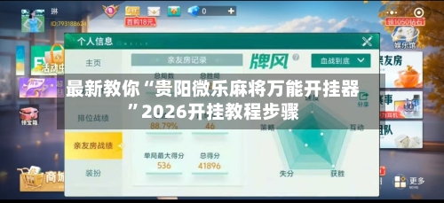 最新教你“贵阳微乐麻将万能开挂器”2026开挂教程步骤-第3张图片