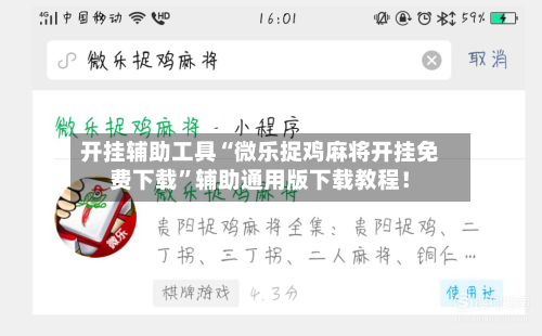 开挂辅助工具“微乐捉鸡麻将开挂免费下载”辅助通用版下载教程！-第2张图片