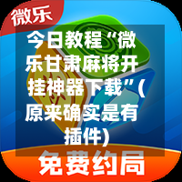 今日教程“微乐甘肃麻将开挂神器下载”(原来确实是有插件)-第2张图片