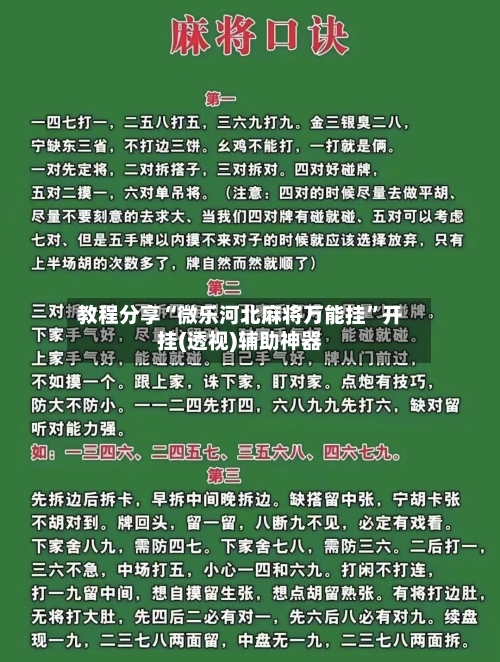 教程分享“微乐河北麻将万能挂”开挂(透视)辅助神器-第3张图片