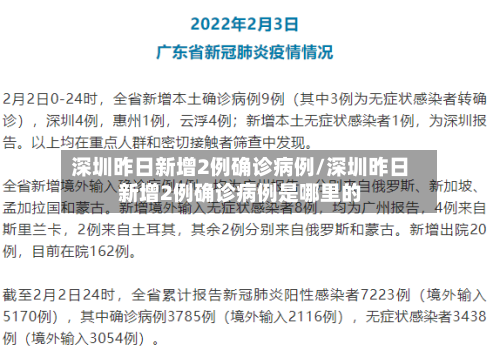 深圳昨日新增2例确诊病例/深圳昨日新增2例确诊病例是哪里的-第3张图片