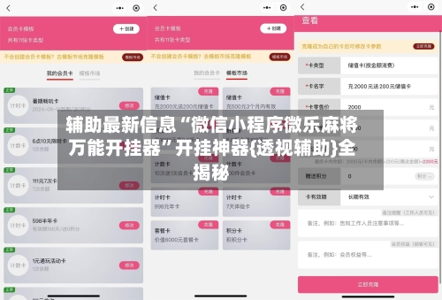 辅助最新信息“微信小程序微乐麻将万能开挂器”开挂神器{透视辅助}全揭秘-第3张图片