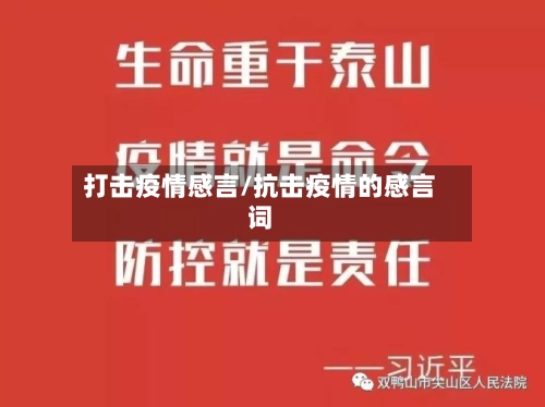 打击疫情感言/抗击疫情的感言词