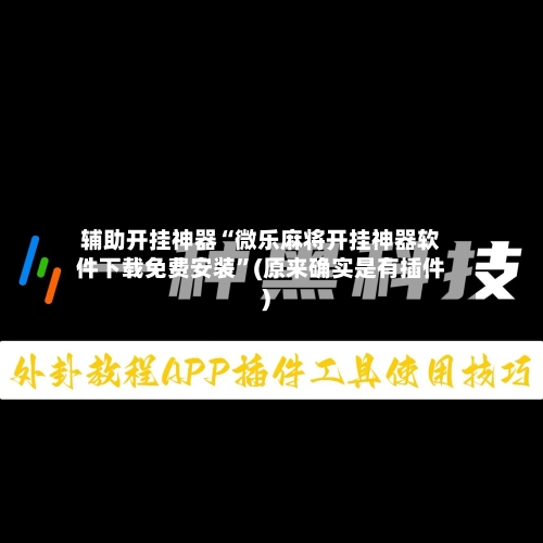 辅助开挂神器“微乐麻将开挂神器软件下载免费安装	”(原来确实是有插件)-第2张图片