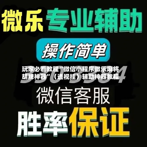 玩家必看教程“微信小程序微乐麻将胡牌神器”（透视挂）辅助神器教程-第2张图片
