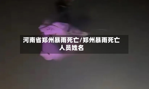 河南省郑州暴雨死亡/郑州暴雨死亡人员姓名-第3张图片