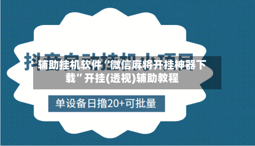 辅助挂机软件“微信麻将开挂神器下载”开挂(透视)辅助教程-第3张图片