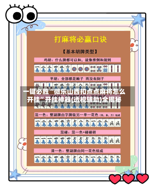 一键必胜“微乐山西扣点点麻将怎么开挂”开挂神器{透视辅助}全揭秘-第3张图片