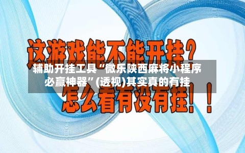辅助开挂工具“微乐陕西麻将小程序必赢神器	”(透视)其实真的有挂-第2张图片