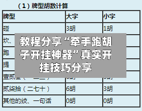 教程分享“牵手跑胡子开挂神器”真实开挂技巧分享-第1张图片