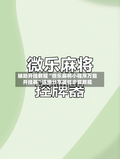 辅助开挂教程“微乐麻将小程序万能开挂器”详细分享装挂步骤教程-第2张图片