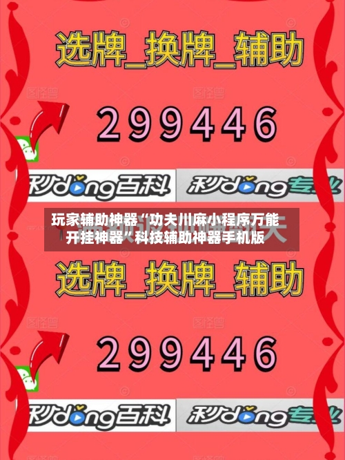 玩家辅助神器“功夫川麻小程序万能开挂神器”科技辅助神器手机版-第3张图片