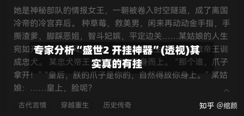 专家分析“盛世2 开挂神器”(透视)其实真的有挂-第2张图片