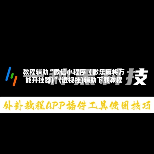教程辅助“微信小程序（微乐麻将万能开挂器)”(透视挂)辅助下载教程-第2张图片