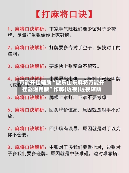 万能开挂辅助“微乐山东麻将万能开挂器通用版”作弊(透视)透视辅助-第2张图片