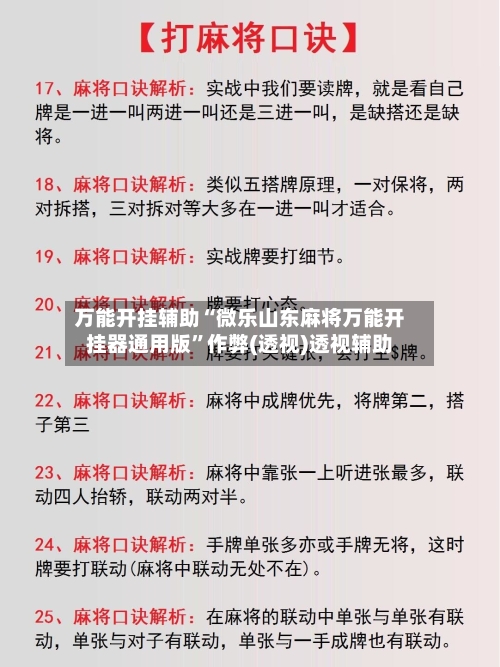 万能开挂辅助“微乐山东麻将万能开挂器通用版”作弊(透视)透视辅助-第3张图片