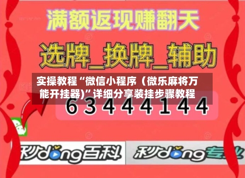 实操教程“微信小程序（微乐麻将万能开挂器)”详细分享装挂步骤教程-第3张图片