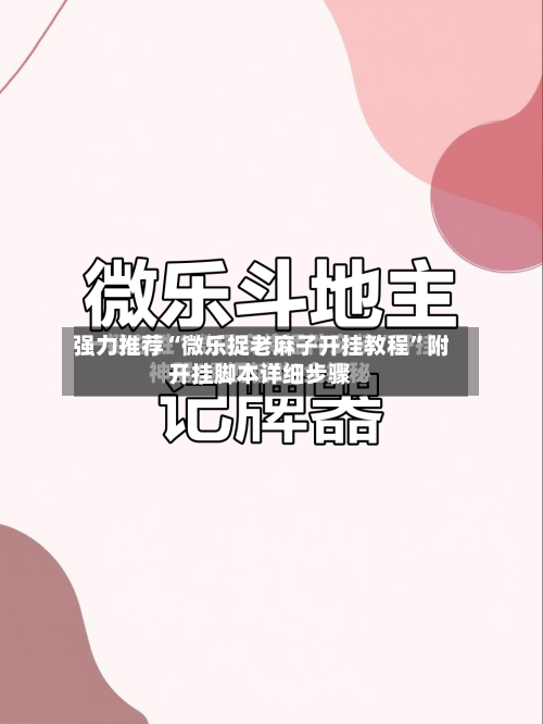 强力推荐“微乐捉老麻子开挂教程	”附开挂脚本详细步骤-第2张图片