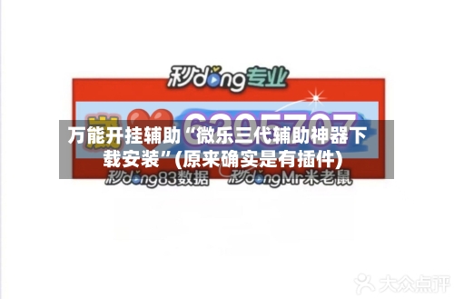 万能开挂辅助“微乐三代辅助神器下载安装	”(原来确实是有插件)-第2张图片
