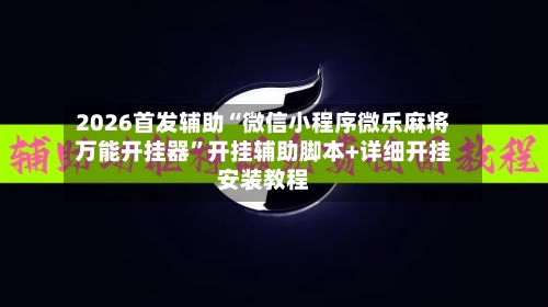 2026首发辅助“微信小程序微乐麻将万能开挂器”开挂辅助脚本+详细开挂安装教程-第2张图片