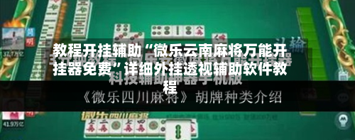 教程开挂辅助“微乐云南麻将万能开挂器免费”详细外挂透视辅助软件教程-第3张图片