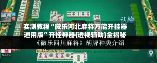 实测教程“微乐河北麻将万能开挂器通用版”开挂神器{透视辅助}全揭秘-第3张图片