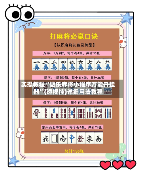 实操教程“微乐麻将小程序万能开挂器”(透视挂)详细用法教程-第2张图片
