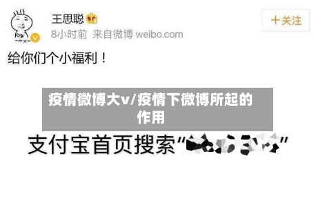 疫情微博大v/疫情下微博所起的作用