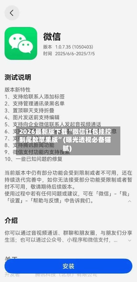 2026最新版下载“微信红包挂控制尾数苹果版”(曝光透视必备猫腻)-第2张图片