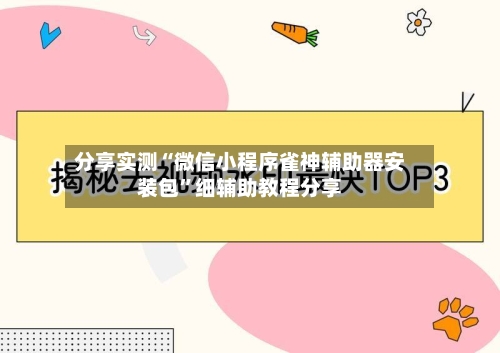 分享实测“微信小程序雀神辅助器安装包”细辅助教程分享-第2张图片