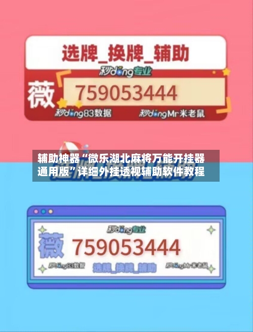 辅助神器“微乐湖北麻将万能开挂器通用版”详细外挂透视辅助软件教程-第2张图片