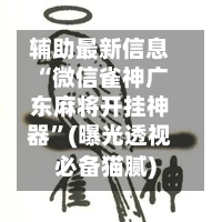 辅助最新信息“微信雀神广东麻将开挂神器	”(曝光透视必备猫腻)-第2张图片