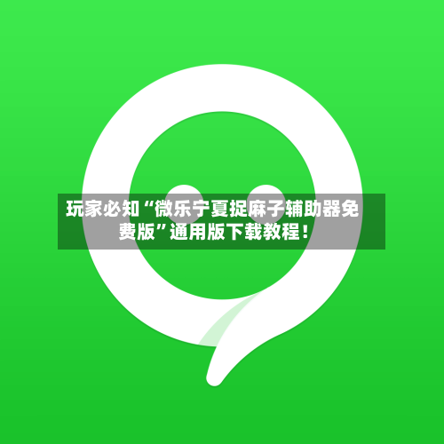 玩家必知“微乐宁夏捉麻子辅助器免费版	”通用版下载教程！-第2张图片