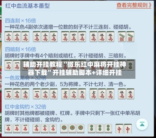 辅助开挂教程“微乐红中麻将开挂神器下载”开挂辅助脚本+详细开挂-第2张图片