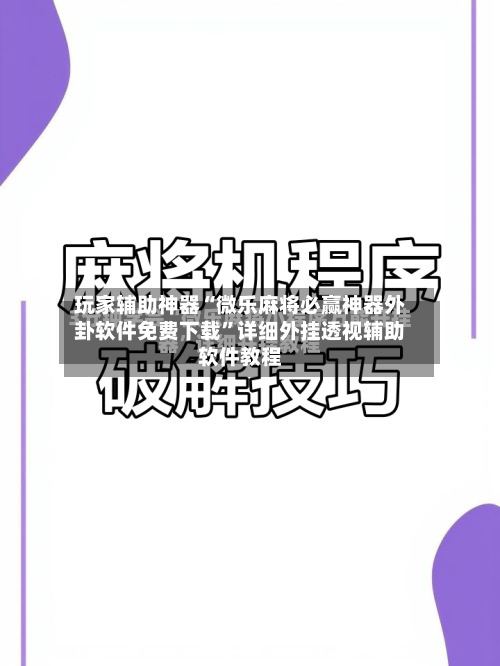 玩家辅助神器“微乐麻将必赢神器外卦软件免费下载”详细外挂透视辅助软件教程-第2张图片