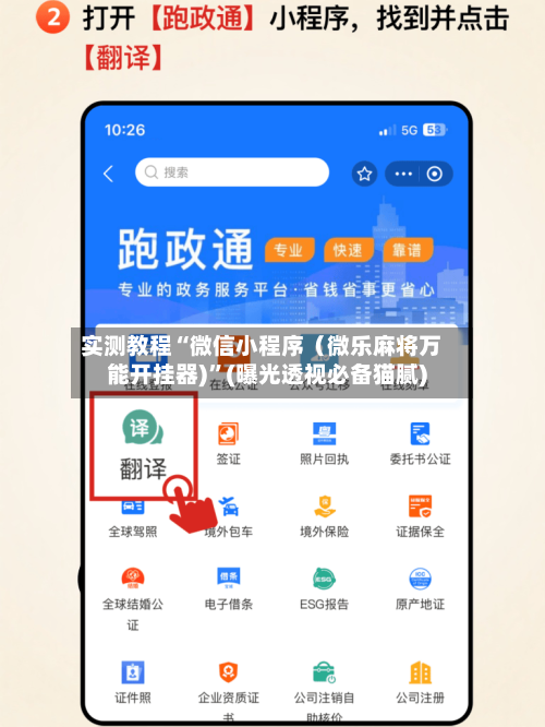 实测教程“微信小程序（微乐麻将万能开挂器)”(曝光透视必备猫腻)