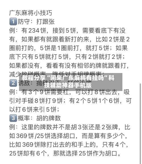 教程分享“闲来广东麻将有挂吗	”科技辅助神器手机版-第3张图片