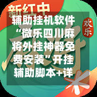 辅助挂机软件“微乐四川麻将外挂神器免费安装”开挂辅助脚本+详细开挂安装教程