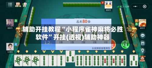 辅助开挂教程“小程序雀神麻将必胜软件	”开挂(透视)辅助神器-第3张图片