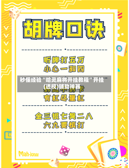 秒懂经验“哈灵麻将开挂教程”开挂(透视)辅助神器-第2张图片