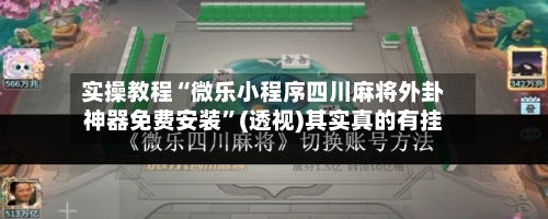 实操教程“微乐小程序四川麻将外卦神器免费安装	”(透视)其实真的有挂-第2张图片