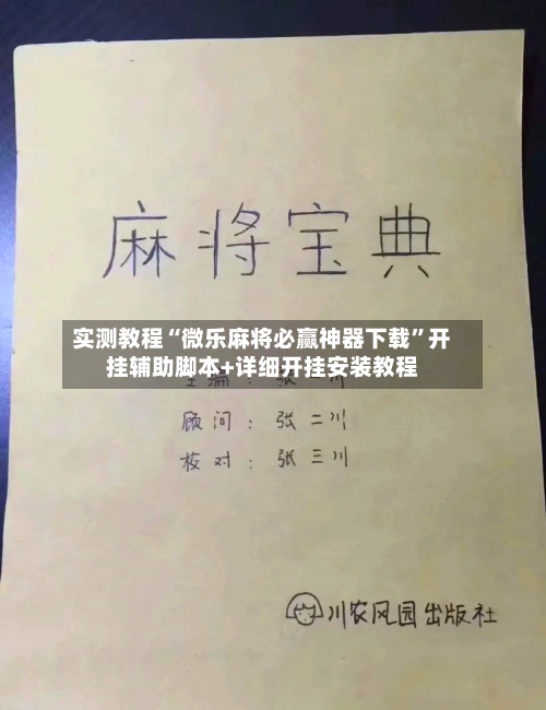 实测教程“微乐麻将必赢神器下载”开挂辅助脚本+详细开挂安装教程-第3张图片