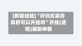 [教程经验]“好玩贰柒拾真的可以开挂吗”开挂(透视)辅助神器-第3张图片
