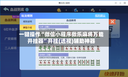 一键操作“微信小程序微乐麻将万能开挂器”开挂(透视)辅助神器-第3张图片