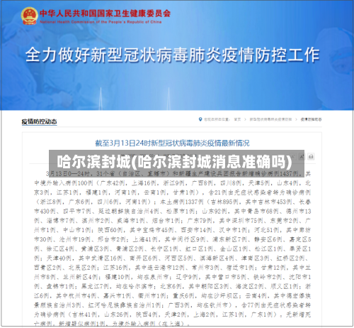 哈尔滨封城(哈尔滨封城消息准确吗)